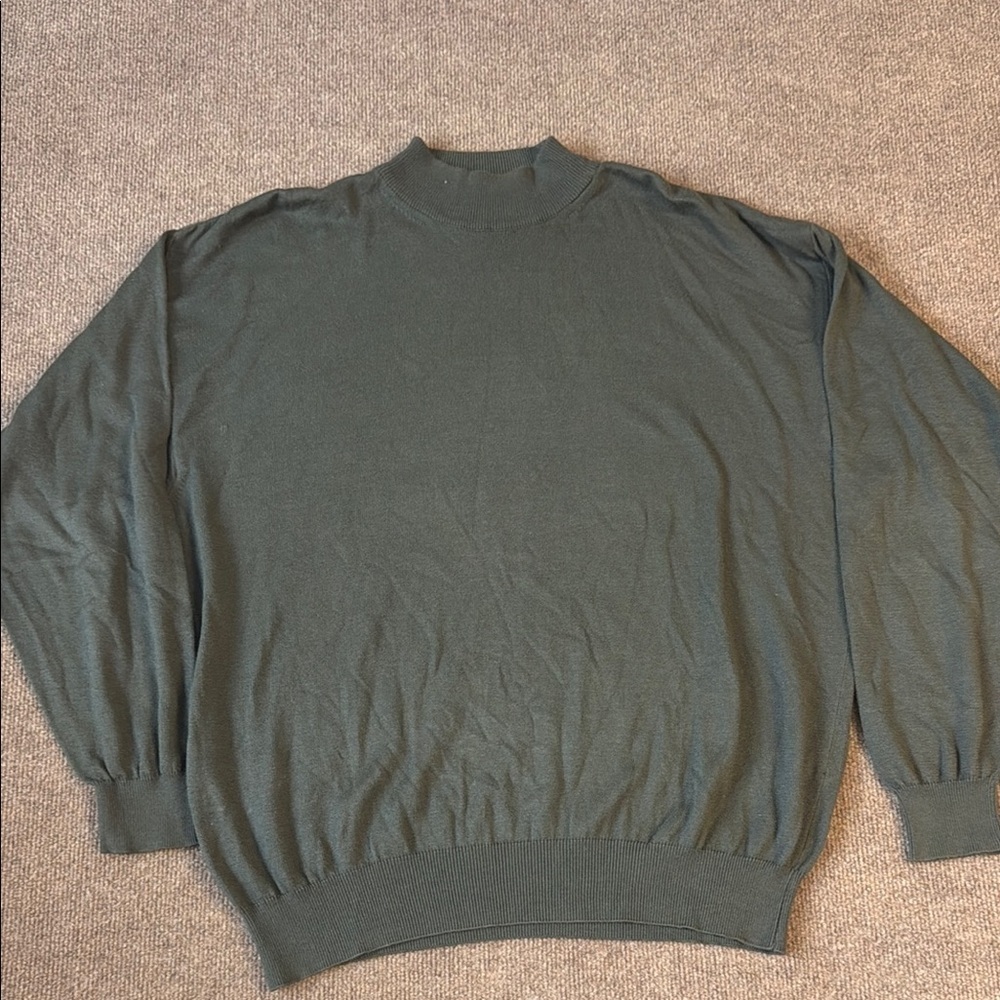 Raffi Linea Uomo Sweater Mens L Cotton Preppy Made In Italy Vintage Green